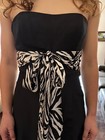 Sherri Hill Formal Prom Dress  Black   Red With  Zebra Design Fun Sash  Size 10 