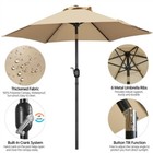 7 5 9 10 11ft Patio Market Umbrella With 6 8 Ribs Push Button Tilt And Crank
