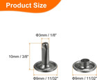60 Sets Double Cap Leather Rivets  9x10mm Round Cap Tubular Metal Studs Leather 