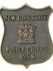 Vintage New York State Police Chiefs Association Brass Bumper Plaque Shield 