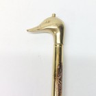 20  Vintage 1983 Mr  Man Brass Duck Goose Head Telescoping Shoe Horn - Patina