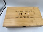 Bamboo Wood Tea Box With 11 Adjustable Compartments With Metal Latch