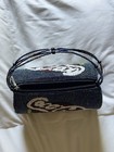Vintage Coca-cola Beaded Handbag Purse Blue Strap Zipper Closure