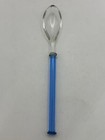Antique Blue Glass Spoon Stirrer Appetizer Vintage Barware Kitchen Bohemian