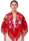 Traditional Mexican Shawl Scarf Wrap Tassel Fringes Cinco De Mayo N1
