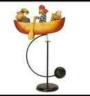 Rowing Pirate Sky Hook Teeter Totter 18  Balance Tin Folk Art Toy Authentic Mod