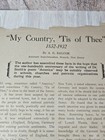 1932    my Country Tis Of Thee    Centennial Article Balcom Ephemera