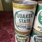 Vintage Quaker State Motor Oil Empty 1 Quart Metal Can Lot Of 8 - Gas   Oil Adv 