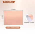 Single-sided Conductive Copper Foil Sheets 175 X 150 X 0 05mm For Crafts 10 Pcs