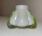 Antique Hand Blown Bohemian Loetz Aurene Iridescent Pearl Studio Art Glass Vase