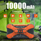 10000mah Emergency Radio  Solar Hand Crank Radio  Portable Am fm noaa Weather Ra