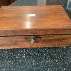 Antique Victorian Lap Desk  Documents Box W  Key  Mop Insert Org Velvet