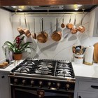 Handmade Unlacquered Brass Hanging Rail With Hooks     Wall Mounted Kitchen Rack