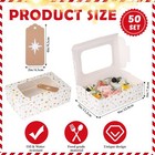 Christmas Cookie Boxes 50sets 9x5x3 Inches Gold White Window Bakery Treat