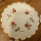 Gorgeous  6 Victorian Silk On Linen Gold Embroidered Coasters Handmade Vintage