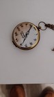 Rochard Limoges France Hand Painted Floral Pocket Watch Roman Numerals Gold Bra   