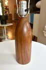 Vintage Mid Century Danish Modern Turned Teak Bottle Shaped Table Lamp