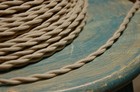 Tan Twisted Cloth Covered Wire  Beige Vintage Style Braided Cord  Antique Lamps