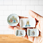 Miniature Peter Rabbit Bunny Tableware Set Easter Dollhouse Kitchen Decor 1 12