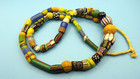 Antique Venetian Millefiori African Trade Bead Necklace 30  Glass Strand