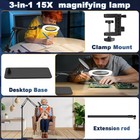 15x Magnifying Lamp With Light And Stand 80 Led Desk Floor Lamp 5 Color Dimmable