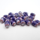 24 Pcs Small 6 Layer Venetian Chevron Glass Trade Beads Authentic Vintage Estate