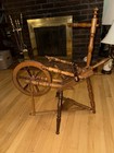 Vintage Saxony Style Spinning Wheel Wood Yarn Spinner Complete With Parts Works