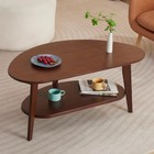 Navrex Mid Century Modern Coffee Table Storage  2 Tier Oval Round Coffee Tables