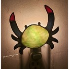 Blue Crab Stained Glass Nightlight Night Light Ge274 Ocean Tropical Decor
