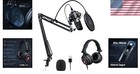 Pro Studio Microphone Set With Headphones For Streaming   Gaming - Plug   Play