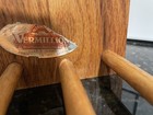 Vtg  Vermillion Springfield Mo Adjustable Sliding Mcm Wood Table Top Book Rack