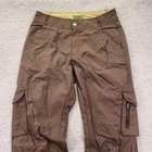 Rei Co Op Cargo Pants Womens 4 Brown Nylon Roll Up Stretch Upf 50 Hiking Outdoor
