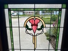 Pair Of Antique Chicago Bungalow 1920 s Stained Leaded Glass Windows 32  X 26 