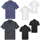 Us Men Chef Coat Short Sleeve Chef Jacket Restaurant Kitchen Cooking Top Shirts