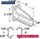 R 7227 Rear Drawer Track Back Plate  White   Support Bottom side Moun