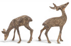 Vintage Pair Brass Deer Figures 6 5  Tall And 4  Tall