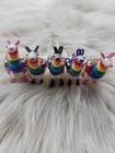 Artisan Handmade Llama Keychains From Peru Multicolored Lot Of 5 Miniature Charm