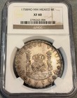 1758 Mo Mm Mexico 8 Reales Ngc Xf 40  Choice Original Pillar W  Excellent Appeal