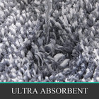 Traditional 4 Piece Microfiber Washable Bathroom Rug Set Non-slip  Grey