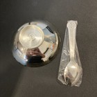 Handcrafted Silver Colored Floral Bowl   Spoon Set     3 75    Dish   4 5    Spoon