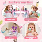 Whoholl 45 Piece Wooden Ice Cream Counter Play Set Pretend Food Toy For Kids