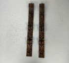 Pair  Antique French Carved Oak Reclaimed Architectural Trim Pediment Salvaged  