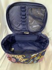 Vera Bradley Quilted Floral Fabric Makeup Bag W  Zipper   Pockets Blue Multi