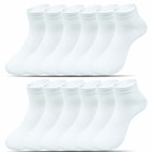 12 Pairs Men s Ankle quarter Casual Cotton Crew White Socks Low Cut Size 9-13