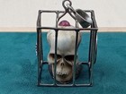 Mg Sterling Silver Cage Satanic Themed Pendant W  Skull  Pentagram  Crucifix