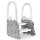 2-step Toddler Step Stool With Handles Plastic Kids Standing Tower For Bathroom