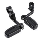Motorcycle Black Front Rider Floorboards   Rear Passenger Footboards