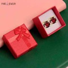 14k Yellow Solid Gold Created Cz Round Stud Earrings 4mm