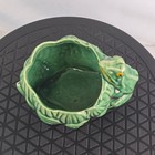 Unmarked Mccoy Pottery Frog On Lotus Flower Planter Vintage Green 1940s