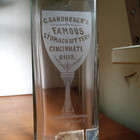 Sandheger s Famous Stomach Bitters Cincinnati Etched Wine Glass Rare Bottle